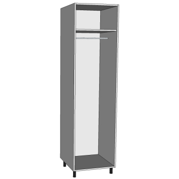 500 Wardrobe, single hanging below top shelf