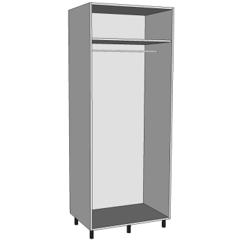 Single Hanging Wardrobes below Top shelf