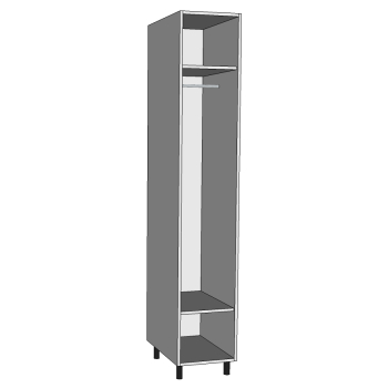 300 Wardrobe, Single hanging between top/bottom shelves