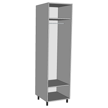 500 Wardrobe, Single hanging between top/bottom shelves
