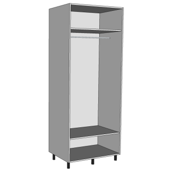 Single Hanging Wardrobes between Top & bottom shelves