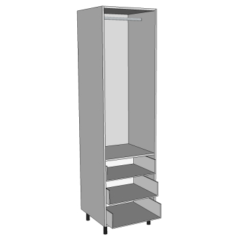 500 Single Hanging Linen Press with 3 external drawers