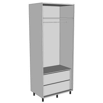 Single Hanging Wardrobes with 2 internal Drawers