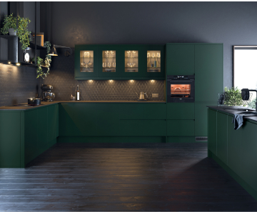 Lucente Fir Green Handleless Matt Doors